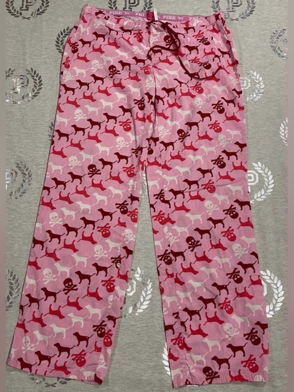 VS PINK VINTAGE DOG SKULL PANTS